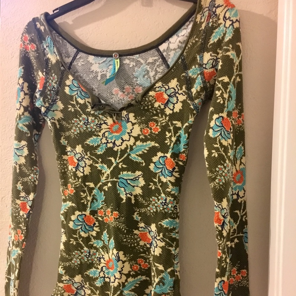 Free People Floral Printed Thermal Size S